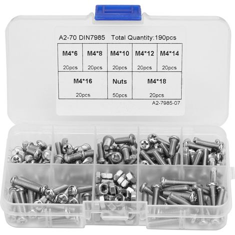 Kit de 190 vis cruciformes et écrous M46\M48\M410\M412\M414\M416\M418 (1/5)