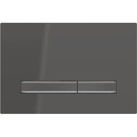 Placca Geberit Sigma50 Square Nero / Nero Cromato Doppio Tasto 115.671.DW.2 Nero (1/4)