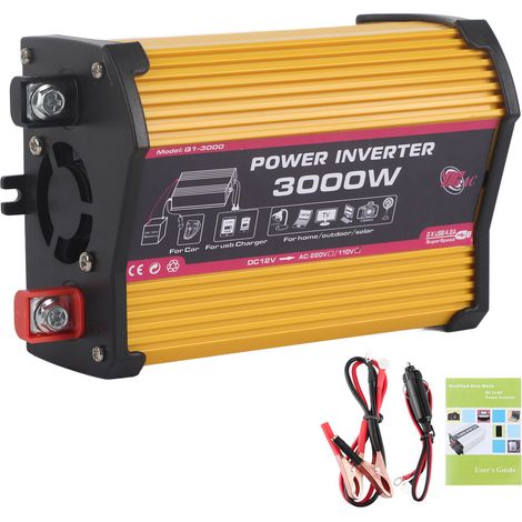 SJLERST 300W Onduleur de Voiture, Double convertisseur de Puissance Automatique d'inverseur de Voiture USB Adaptateur à Onde sinusoïdale modifiée Convertisseur de tension (1/5)