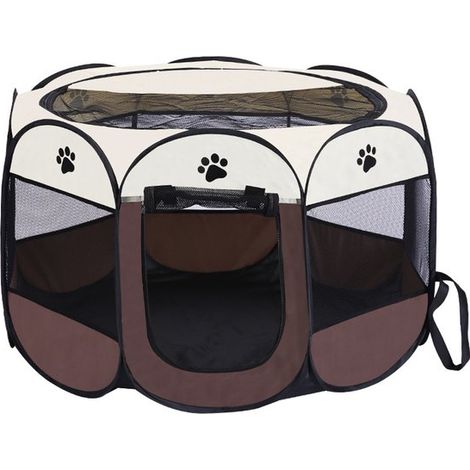 Welpenlaufstall 73 x 73 x 43 cm Welpenlaufstall Außengehege Geeignet für Hunde Katzen Kaninchen und Kleintiere für drinnen und draußen (1/5)