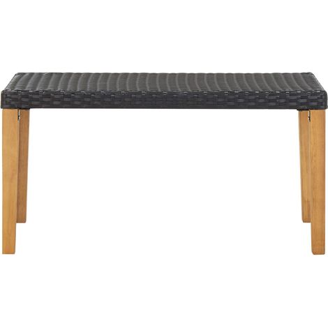 Banc de jardin,Banquette de jardin,Chaise 120 cm Noir Résine tressée et bois d'acacia CFW94961 (1/5)
