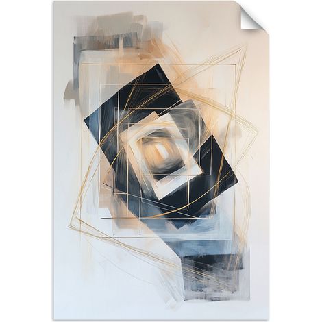 Selbstklebendes Poster – Wandsticker Abstrakte Formen Geometrie Beige 60x90 cm