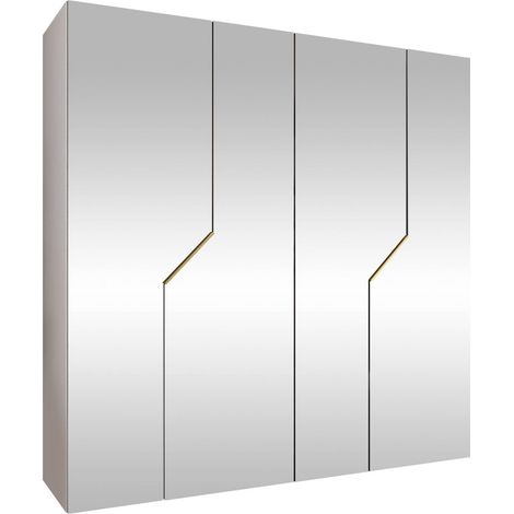 Armario Hartford 601, Blanco, 202x200x52cm, Puertas de armario: Con bisagras, Número de estantes: 0 (1/5)