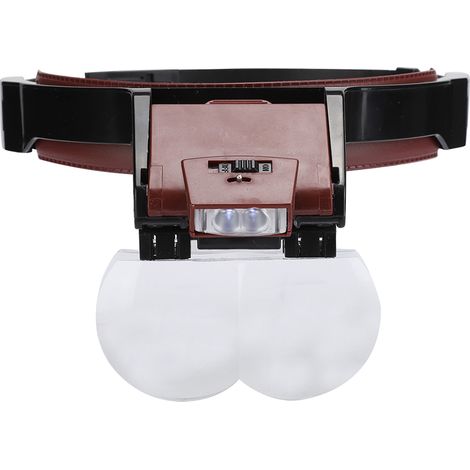 Loupe Portative Réglable avec Lampe Frontale LED - Pour Extensions de Cils - 2x 3x 5x 10x - Taille Unique (1/5)