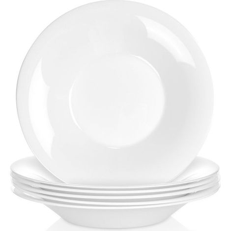 Assiettes creuses en verre blanches 215 cm 400 ml lot de 6 (1/5)