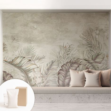 Tapete Vliestapete mit Kleber für Wohnzimmer Schlafzimmer Küche - Wanddekoration Dekorative Blätter 208x146 cm (1/5)