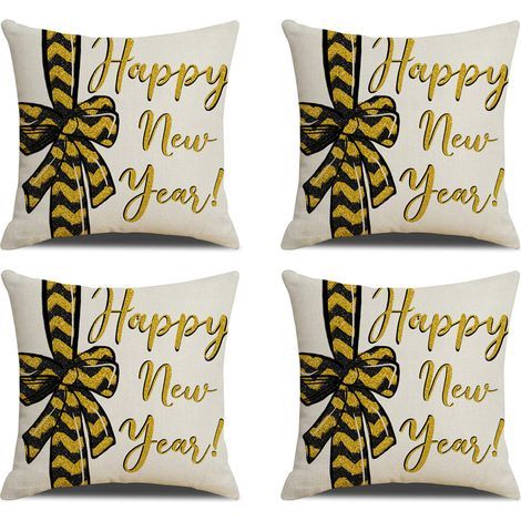 Bonne année Housses de coussin décoratives pour le Nouvel An et les fêtes d'hiver. parfaites pour décorer votre canapé ou votre fauteuil (1/5)