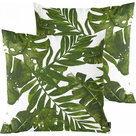 Lot de 2 coussins carrés polyester jungle 45x45x8 cm (1/3)