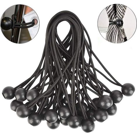 "Sangles de bâche noires 3,5 mm 15 cm – Lot de 30 – Embouts en plastique résistant – Fixation durable de la bâche – Résistantes aux intempéries et pratiques" (1/5)