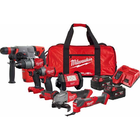 Milwaukee M18FPP6I2-502B M18 FUEL 6 Piece Cordless Drill Kit (1/5)