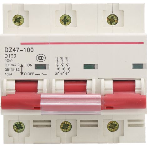 Disjoncteur miniature domestique DZ47100 3P D80100A 400V interrupteur à air de protection type D (1/5)