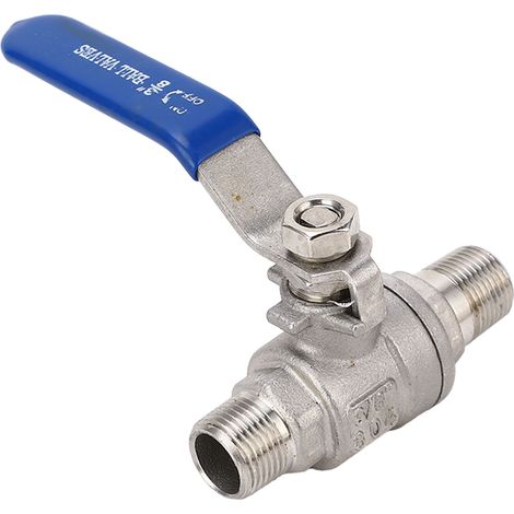 Vanne à bille à passage intégral 3/8 po en acier inoxydable, étanchéité optimale, DN10 mâle, pour équipements mécaniques