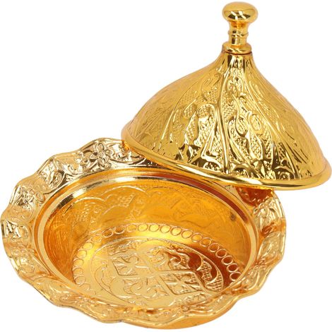 Sucrier de style vintage en alliage de zinc raffiné avec couvercle, idéal pour les fêtes à la maison et les décorations de mariage. (1/5)