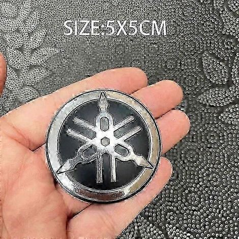 Autocollants 3D Yamaha, logo, emblème, décalcomanie, or, blanc, noir, habillage de véhicule x COULEUR : Argent Grand (1/4)