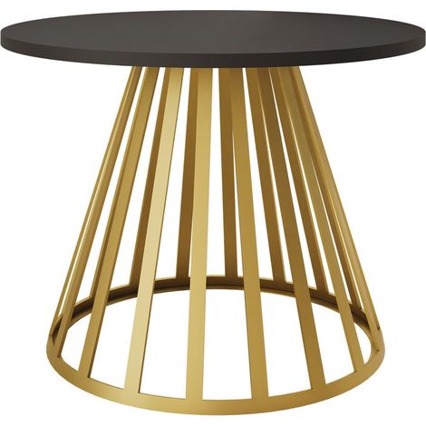 Mesa de centro Oswego 130, Negro, 45x0x0cm, Diámetro: 58, Aglomerado laminado, Redonda