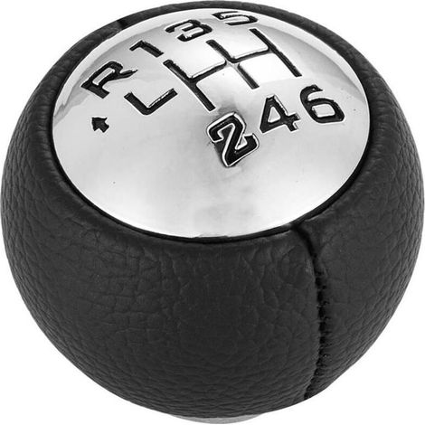Pommeau de Levier de Vitesse 6 Vitesses pour 307 308 3008 407 5008 807 Partner B9 ,Tepee C3 (A51),C4,C4 Picasso C8 ;Argent & Noir (1/5)