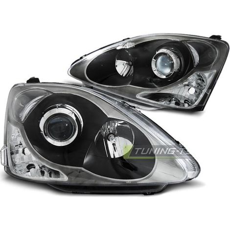 Paire de feux phares Honda Civic 01-06 hatchback design noir-27361397 (1/2)