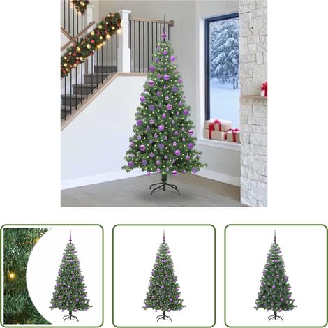LED-Beleuchtung - Weihnachtsbaum mit 300 LEDs mit Ständer Grün 240 cm PVC (1/5)