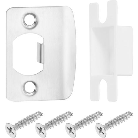 Gâche de Porte Acier Inoxydable 57x45mm Argenté Coin Arrondi (1/5)