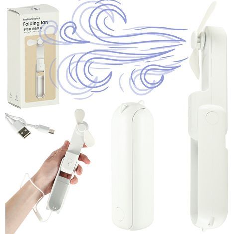 Mini ventilateur portable pliable avec batterie externe 1200 mAh USB-C (1/5)
