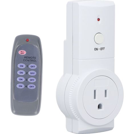 Prise de courant avec télécommande et fiche standard américaine 120 V, compatible avec les régulateurs de lumière. (1/5)