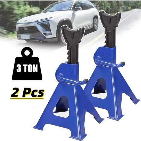 Supports d'essieu BRIEFNESS robustes de 3 tonnes pour voiture, fourgonnette et garage, 2 pièces en acier, support de levage robuste de 29 à 43 cm, outil d'atelier (1/5)