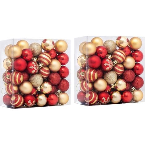 100 bolas de decoración navideña para árbol de Navidad, adornos colgantes para fiestas navideñas y para el hogar. (1/5)