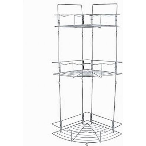 Cleafe - Mensola Angolare Doccia A 3 Ripiani Portaoggetti In Metallo Scaffale Bagno 59260 - (1/2)