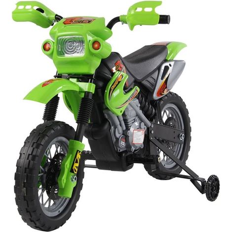 MOTO DA CROSS ELETTRICA PER BAMBINI CON ROTELLE VERDE (1/5)