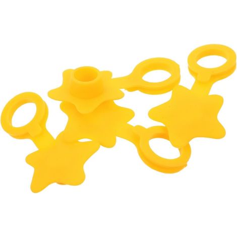 4 bouchons de baignoire, silicone, jaune, anti-fuite, pour bain (1/5)