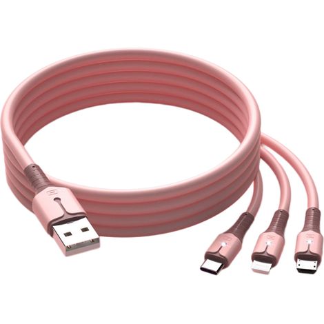Câble 3-en-1 certifié, câble USB-C/micro USB pour iPhone, iPad, Huawei, HTC, LG, Samsung Galaxy, Sony Xperia, smartphones Android et plus encore. (1/5)