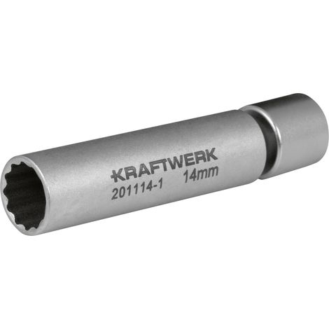 Kraftwerk 3/8" Zündkerzen-Stecknuss 14 mm mit Gel. (1/2)