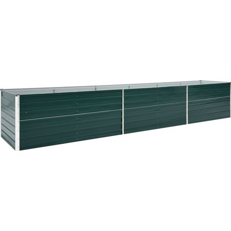 Fioriera rialzata piante fiori giardino acciaio zincato 480 x 80 x 45 cm verde 020001125