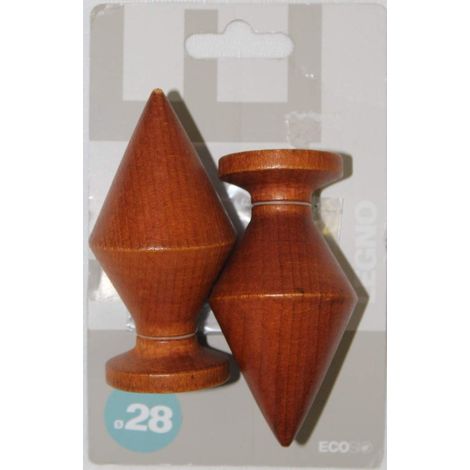 SWISH - TERMINALE PER BASTONI A ROMBO INLEGNO DI PINO DIAMETRO 28MM