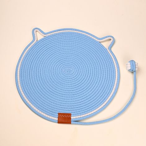 Alfombra rascadora para gatos, poste rascador azul con pelota de juguete, poste rascador de cuerda de algodón de 43 cm, alfombra para gatos para proteger muebles y sofás, accesorios para gatos.