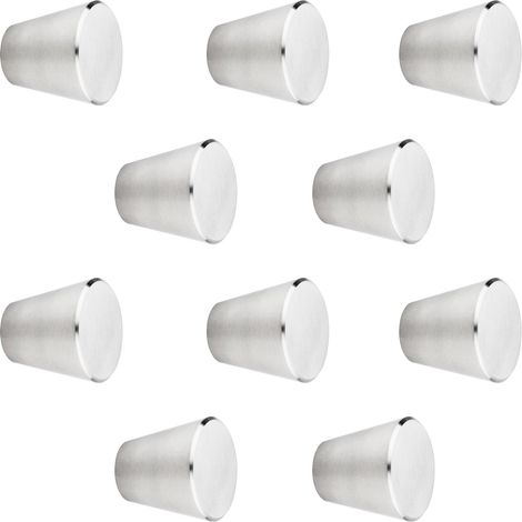 10er Pack - Möbelknopf EK09 Ø 20 mm Edelstahl gebürstet Möbelknauf von SOTECH
