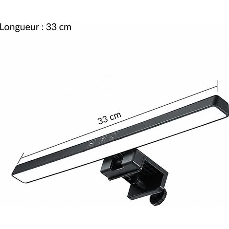 Lampe barre LED pour écran moniteur noir 33 cm 5W tactile noir 33cm réf 3532 48,5 × 10,5 × 5 cm 195 g – Livraison gratuite