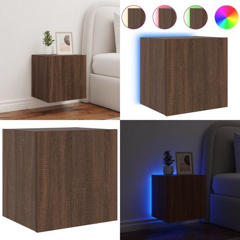 TV-Wandschrank mit LED-Leuchten Braun Eichen-Optik 40,5x35x40cm - TV-Schrank - Holzschrank - Regal - Wohnzimmer Deko - Smart Home - Home & Living