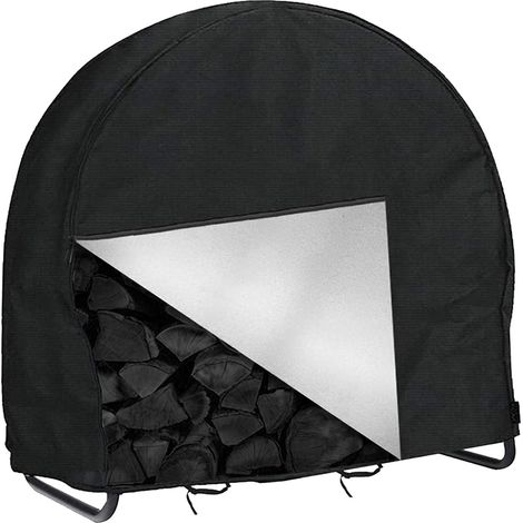 Housse Pour Rangement De Bûches - Tissu Oxford Renforcé - Protection Contre Pluie Neige Poussière - Fermeture Par Rabat Avant - Dimensions L 122 x l 61 x H 124 cm - 1 Pièce (1/5)