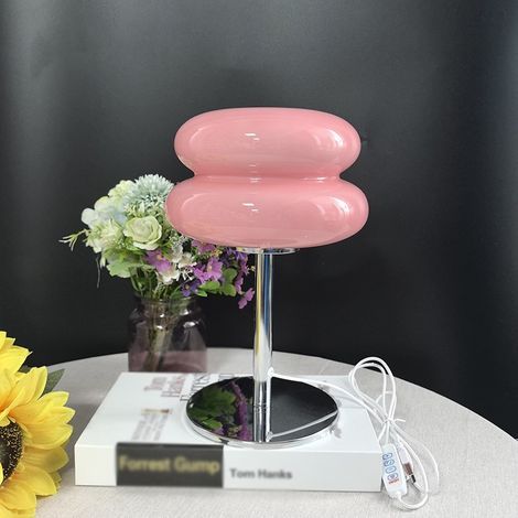 Champignon Lampe 3 Couleurs Lumière Lampe de Table en Verre pour Party Home Bar Saint Valentin, Rose (1/5)