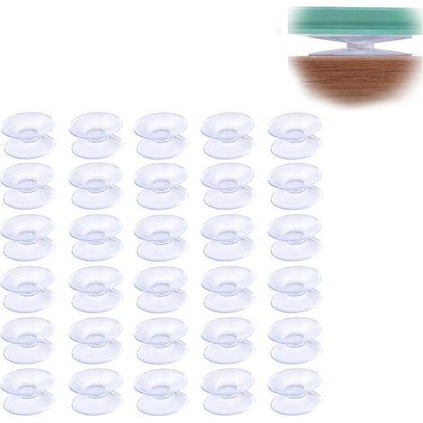 Pack of 30 Double Sided Suction Cups 2cm Transparent PVC Plastic Suction Cup for Glass Table Mirrors (1/5)