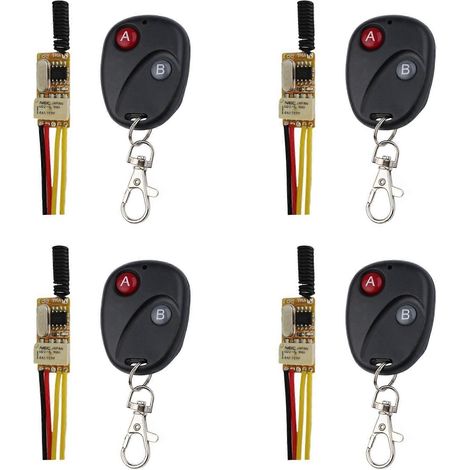 4 interrupteurs à distance RF 433 MHz 4,2 V 4,5 V 5 V 6 V 7,4 V 9 V 12 V Petit contact de relais Interrupteurs sans fil NO COM NC (1/5)