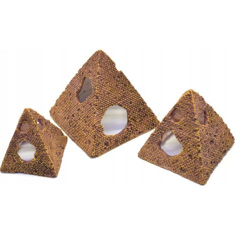 AQUARIUMDEKORATIONEN AQUARIUMDEKORATION PYRAMIDE 3ER-SET 8,5-12,5 cm