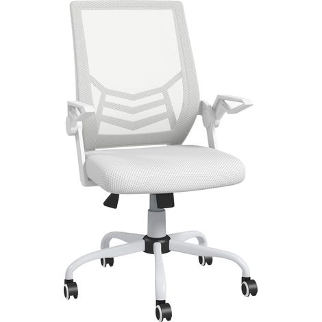 Vinsetto Mesh Swivel Office Chair Task Computer Chair w/ Lumbar Support White