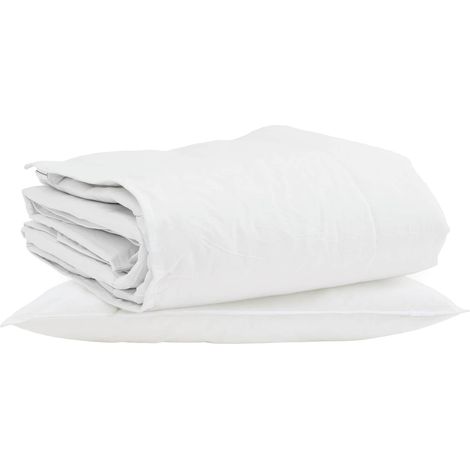 Duvet d'hiver avec oreiller 2 pcs Blanc Plume de canard (1/5)