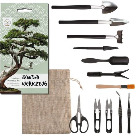 Kit d'outils pour Bonsai 13 pièces avec Sac de Rangement Pratique,,Mini Outils de Jardinage pour Les Plantes d'intérieur et Une Culture Professionnelle de bonsais (1/5)