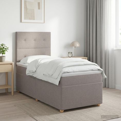 Cama box spring con colchón con cabecera Topo 80 x 200 cm Tela (1/5)