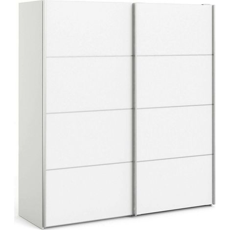 Dmora - Guardaroba 2 ante Cassandre, Mobile camera da letto, Cabina armadio portabiti, Armadio appendiabiti, 182x64 h202 cm, Bianco