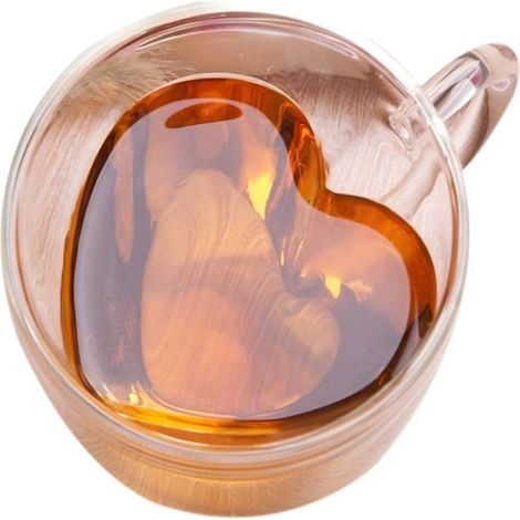Extralink home kubek miłosny szklanka w kształcie serca podwójna ściana żaroodporny 250ml (1/3)