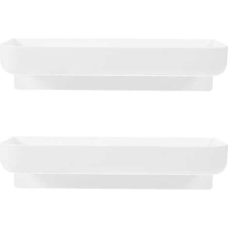 Étagères murales blanches pour salle de bain et cuisine, lot 2, rangement facile à installer, (1/5)